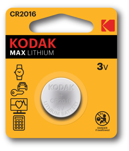 KODAK MAX LITHIUM CR2016 3v